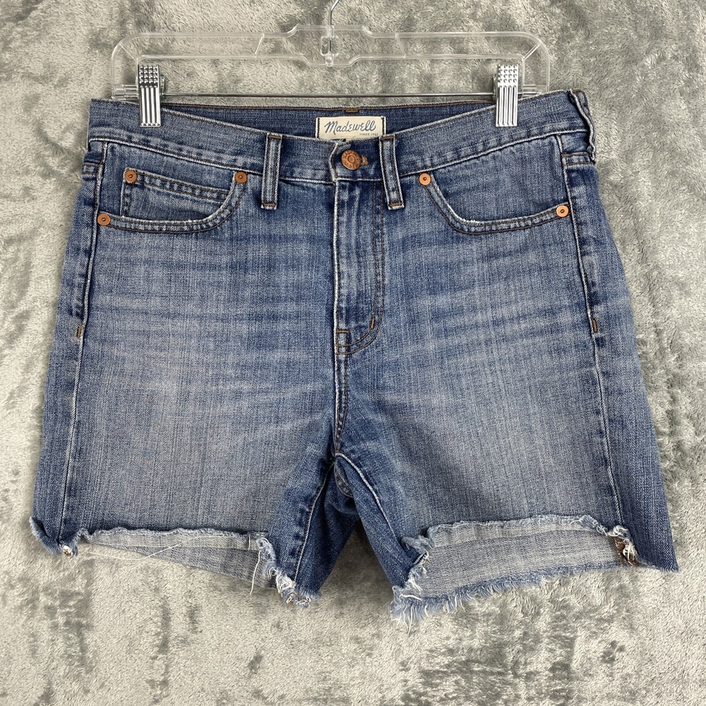 Madewell The Boy Jean Shorts Womens 30 Blue Denim Cutoffs Coastal Cowgirl Beachy